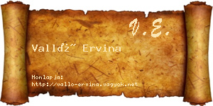 Valló Ervina névjegykártya